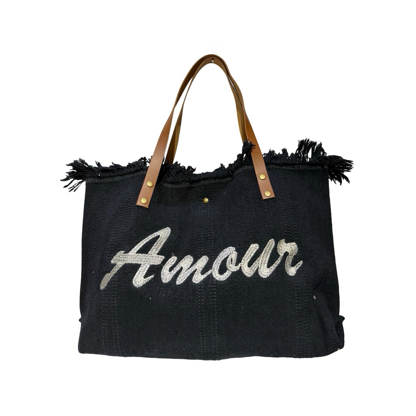 SAC COTTON GARNI CUIR AMOUR