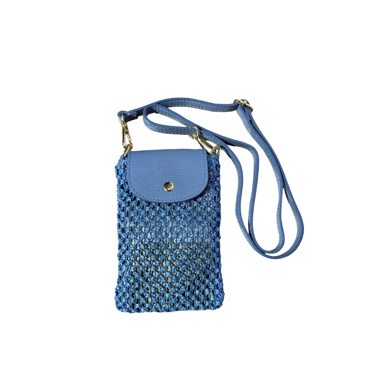 SAC TELEPHONE RAPHIA LARGE GARNI CUIR