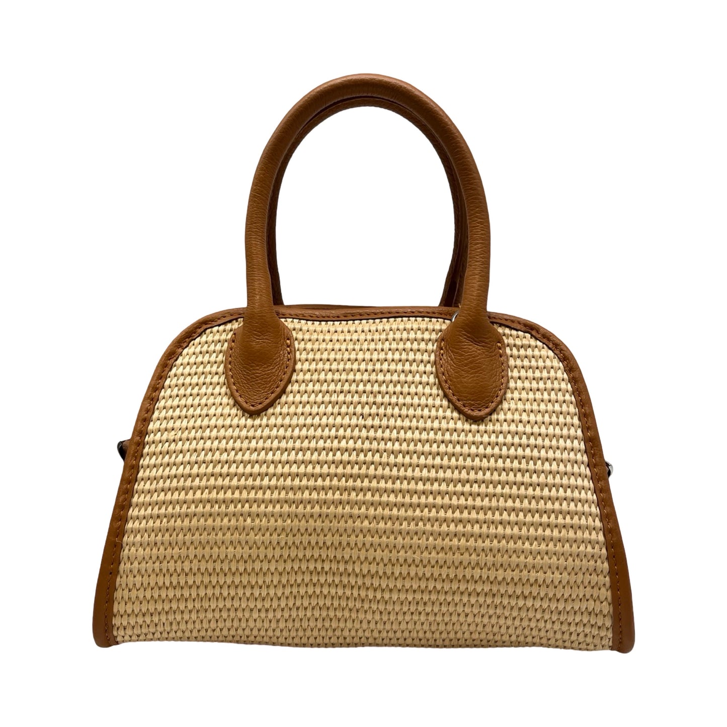 SAC A MAIN RAPHIA GARNI CUIR  MINI BENINE