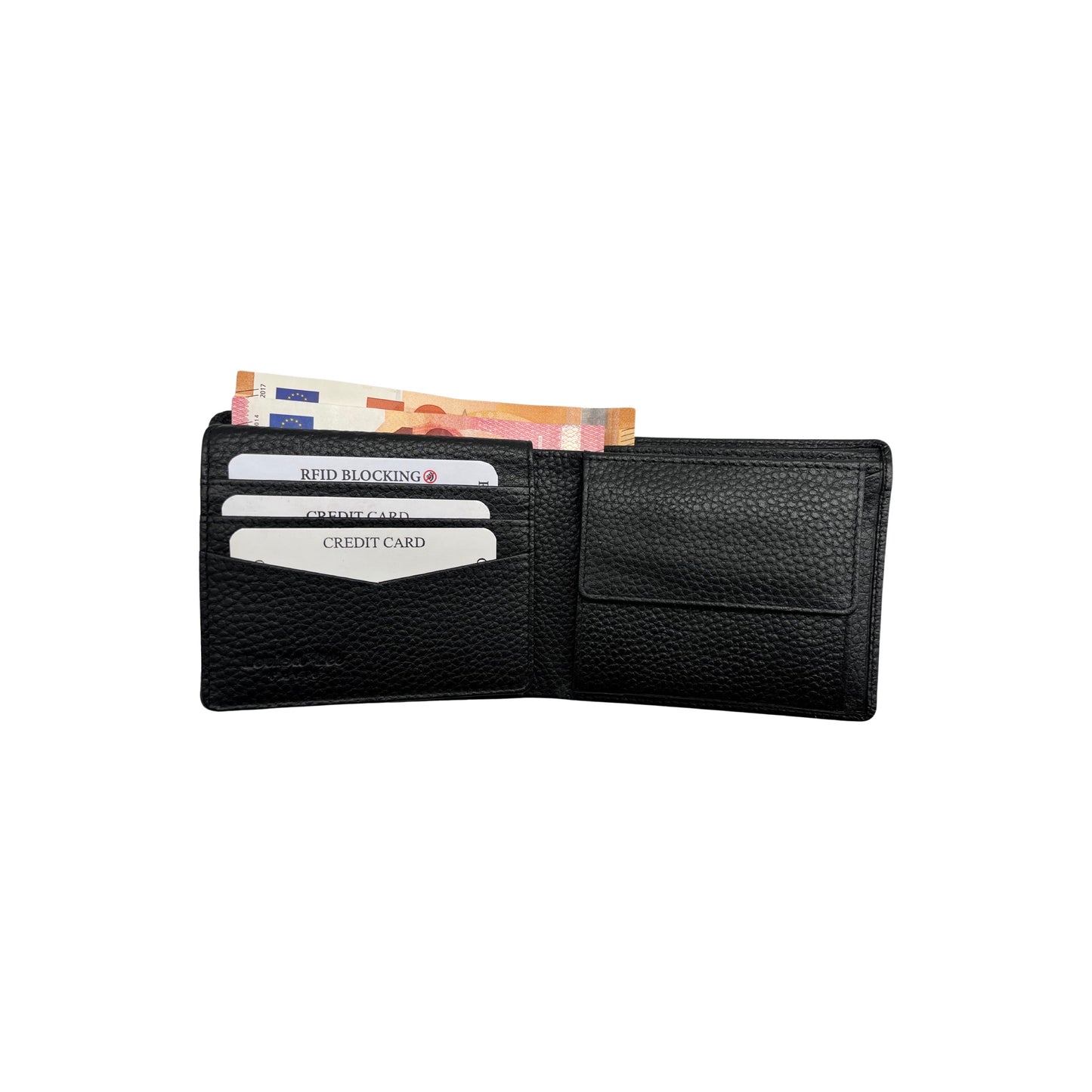 PORTE FEUILLE CUIR GRAINE TOM NOIR