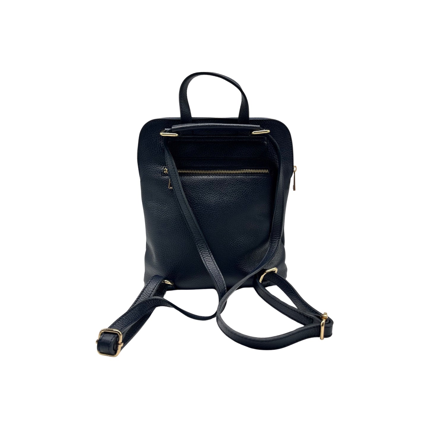 CRISTINA BLAUER RUCKSACK AUS genarbtem Leder