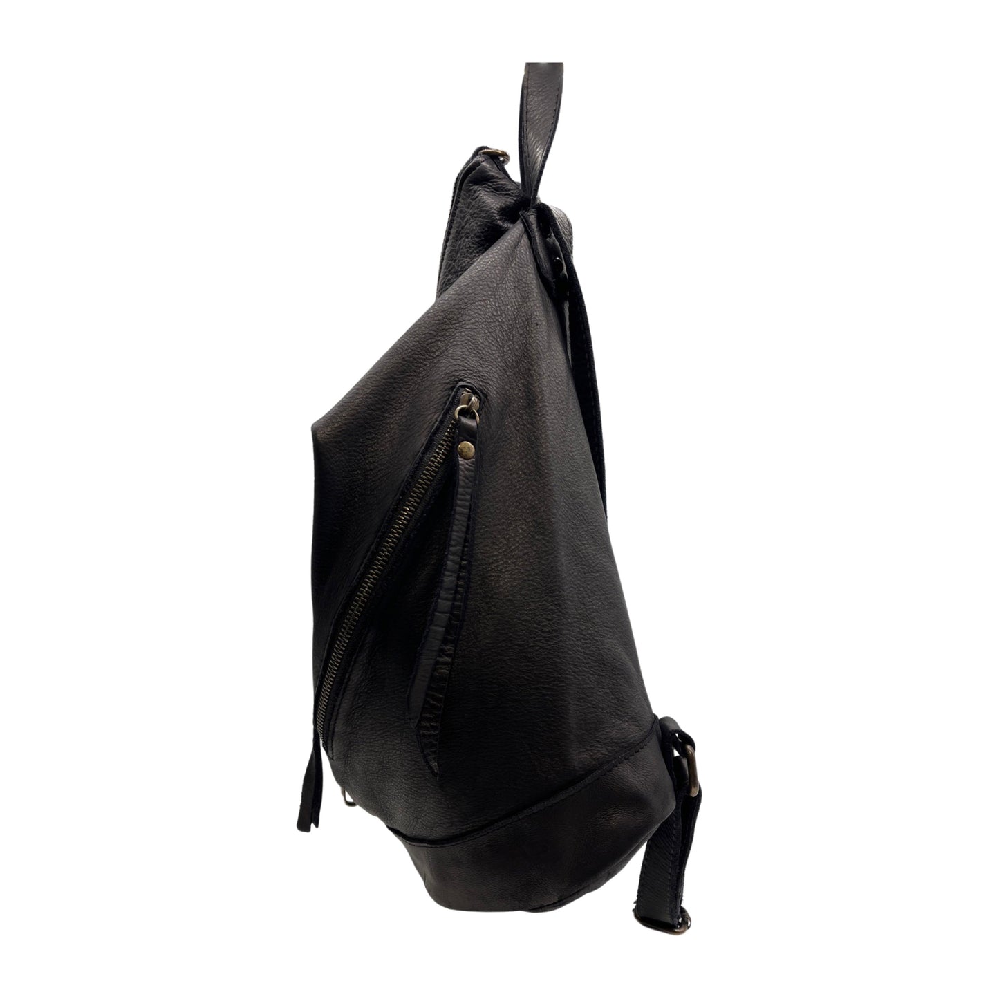 RUCKSACK EMILIE AUS SCHWARZEM WASCHLEDER
