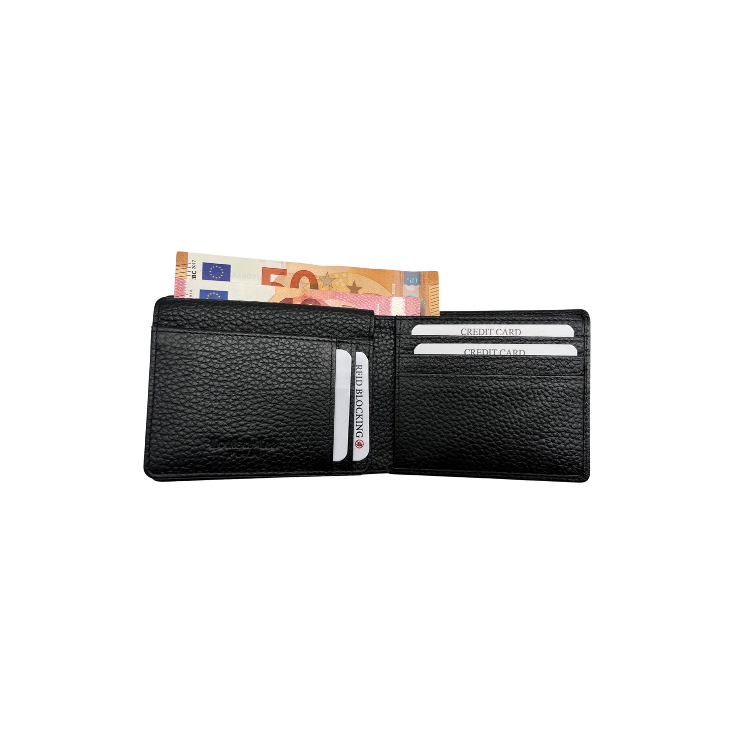 PORTE FEUILLE CUIR GRAINE THEO NOIR