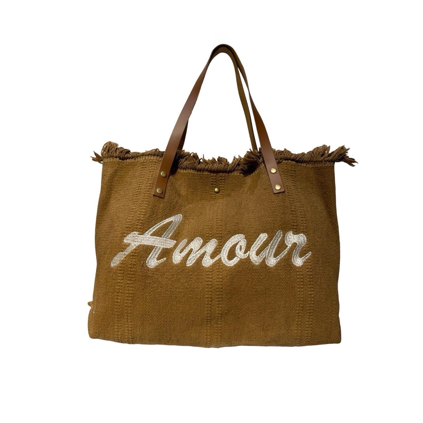 SAC COTTON GARNI CUIR AMOUR