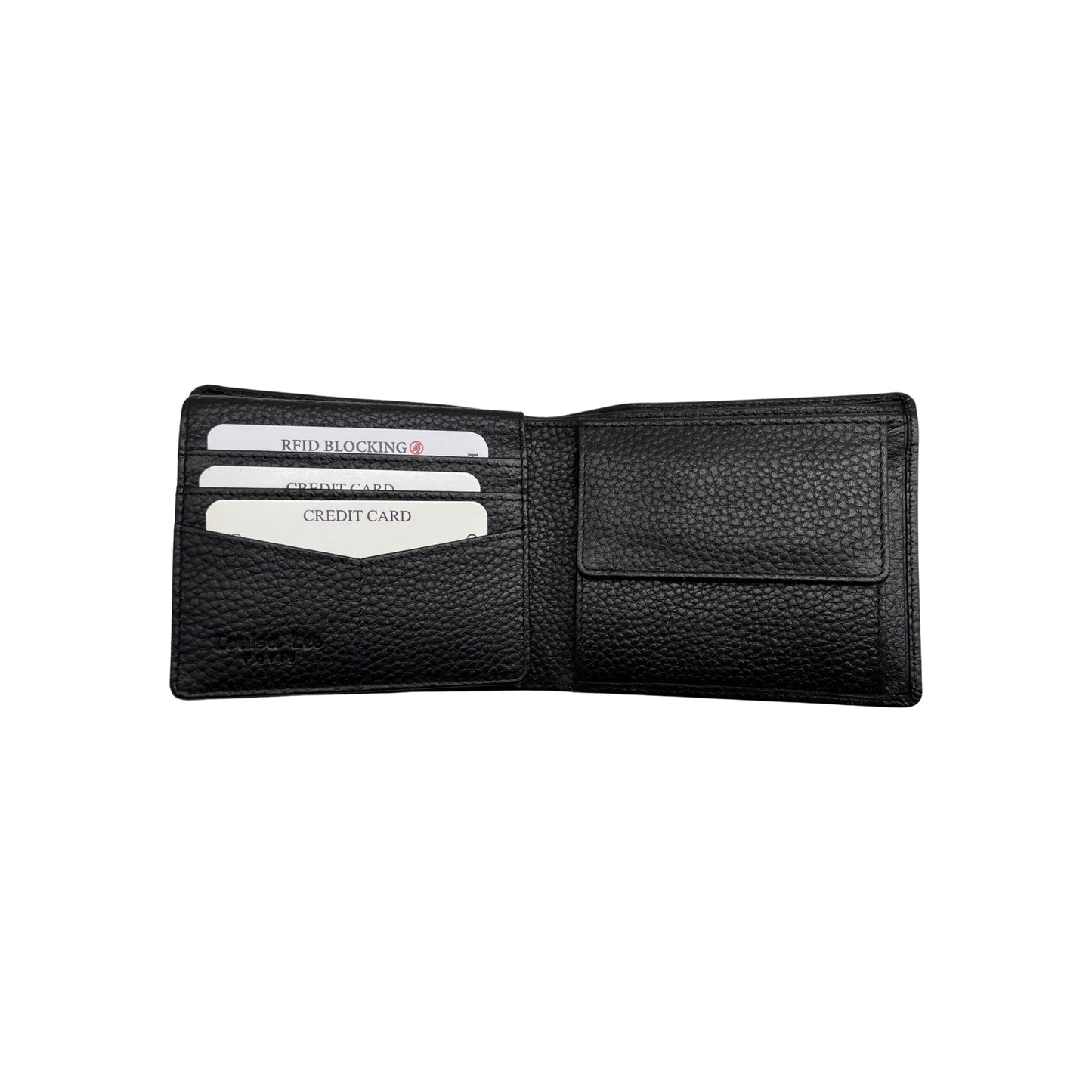 PORTE FEUILLE CUIR GRAINE TOM NOIR