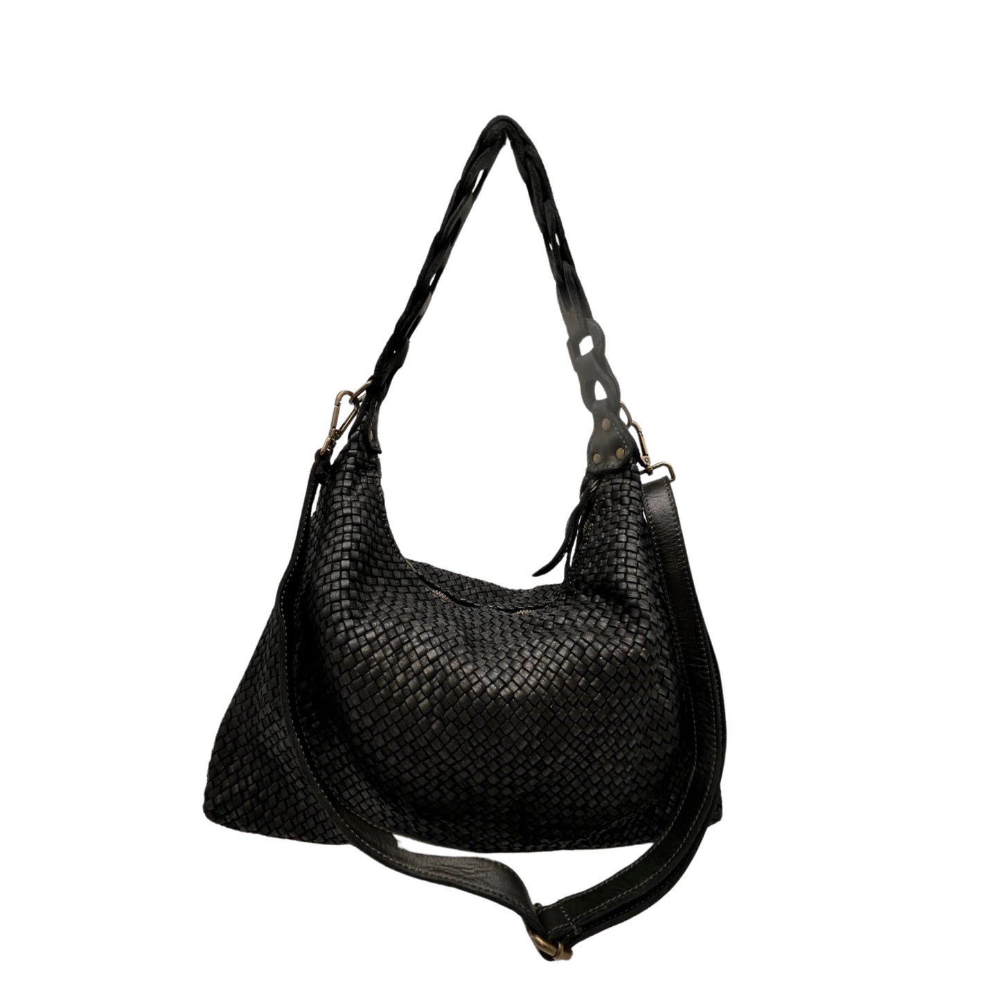 SAC EPAULE CUIR TRESSE VINTAGE PALOMA