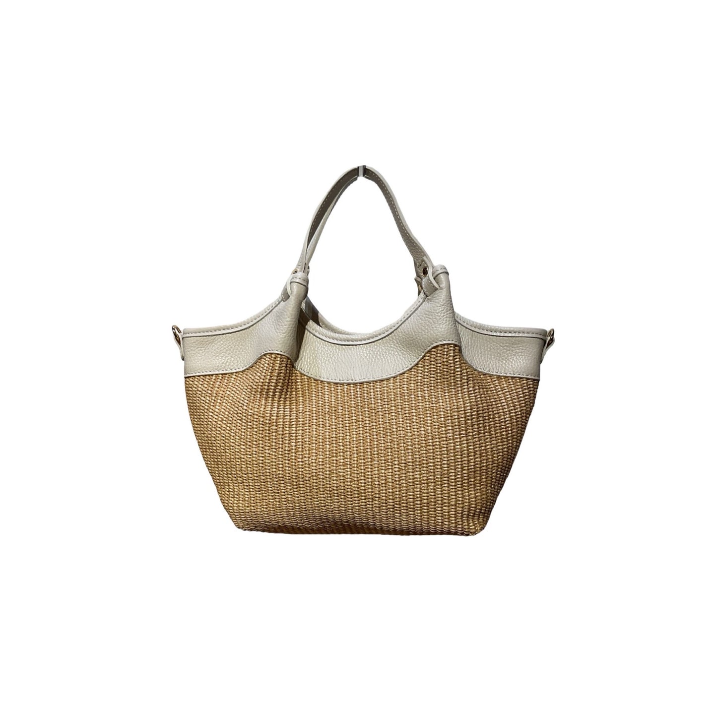 SAC A MAIN RAPHIA GARNI CUIR OLGA MEDIUM