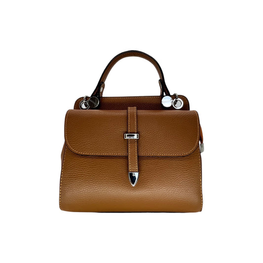 LAURAY HANDTASCHE AUS genarbtem Leder KAMEL