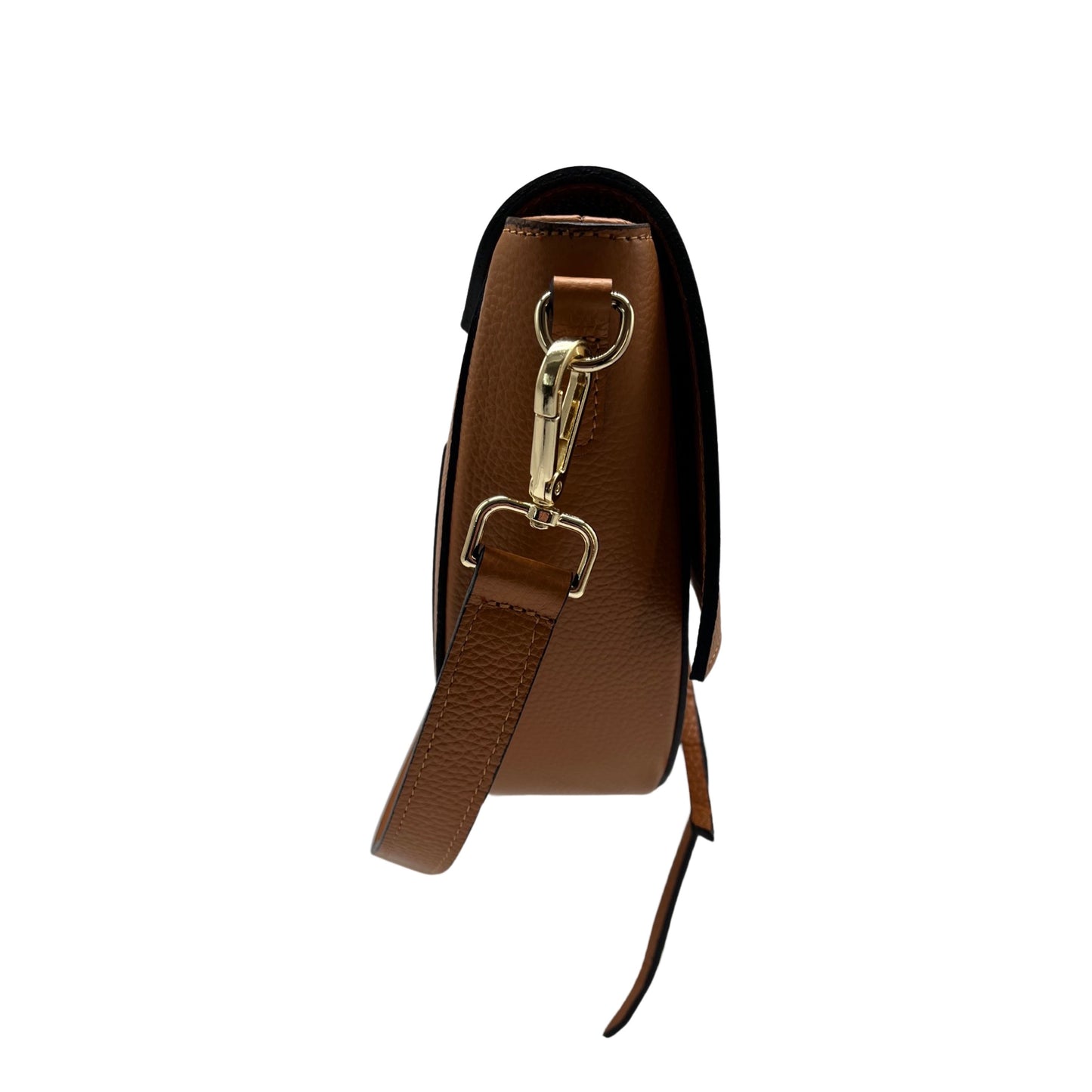 IVANA CAMEL GRAINED LEATHER SHOULDER BAG