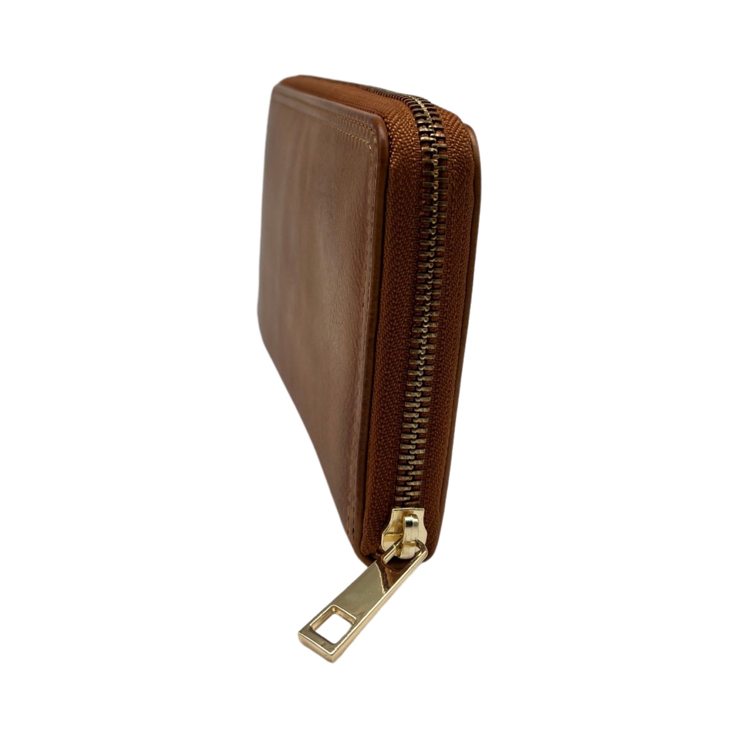 GRAND PORTE FEUILLE CUIR CIRE LUCIANA COGNAC