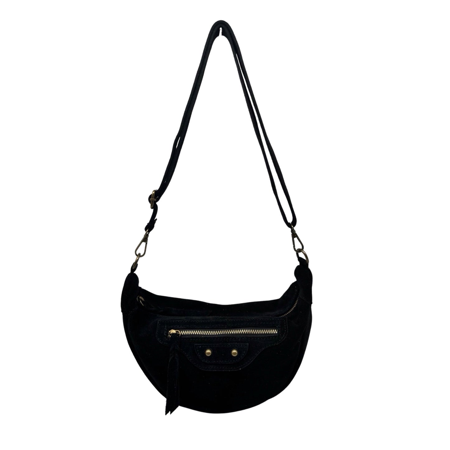 SAC FORME BANANE CUIR SUEDE ROXANA