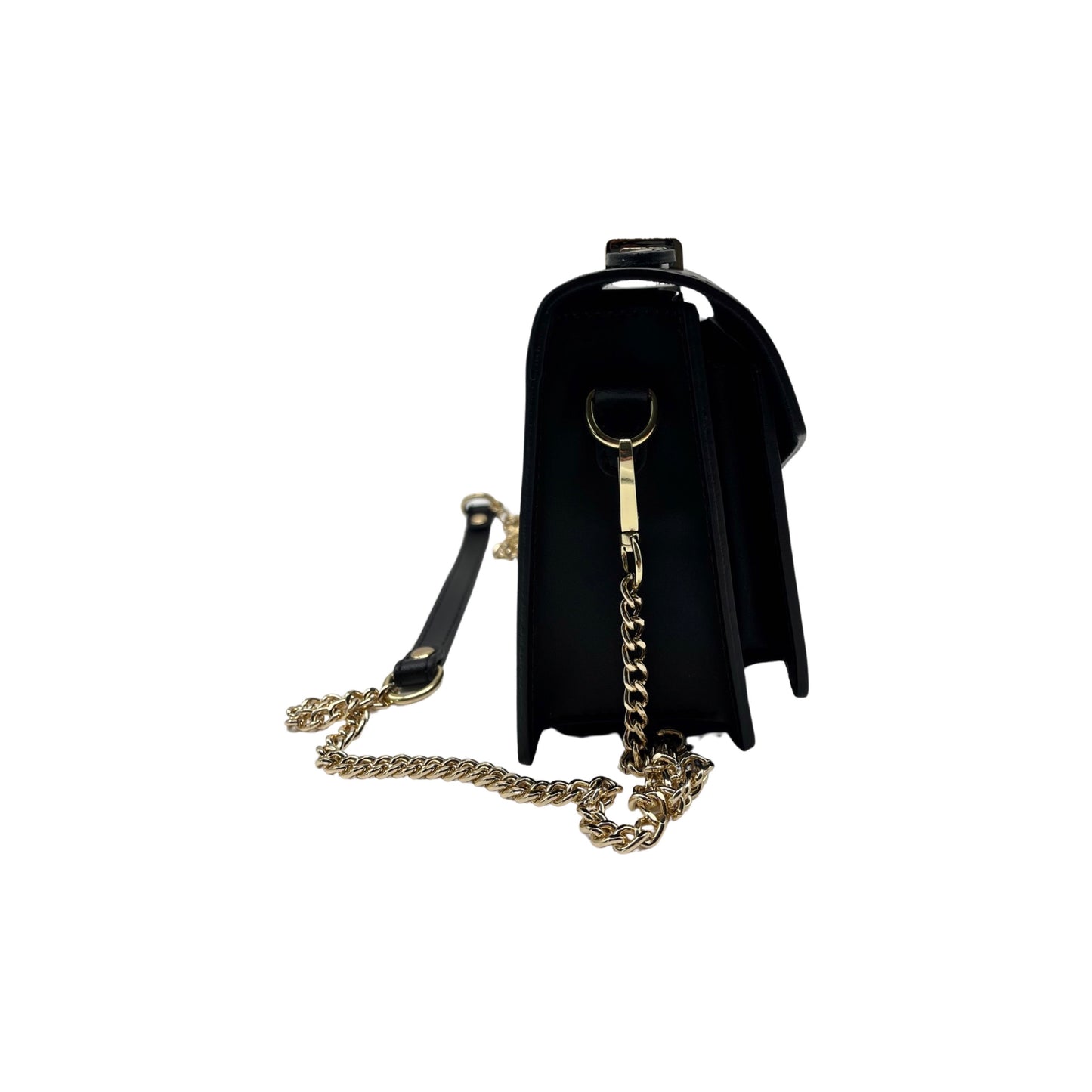 SAC BANDOULIERE CUIR LISSE CARLA NOIR