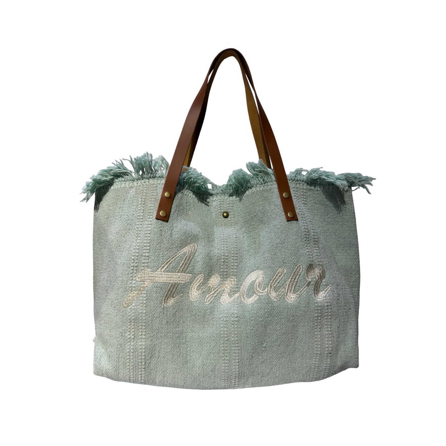 SAC COTTON GARNI CUIR AMOUR
