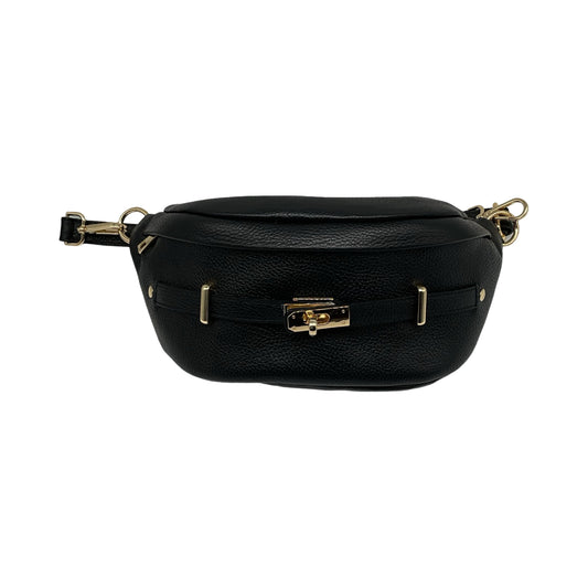 GRAND SAC BANANE CUIR GRAINE BOUCLE