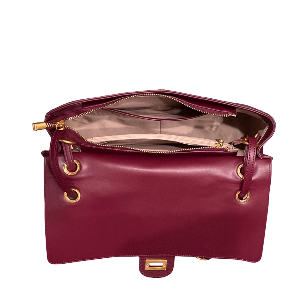 Sac Porté Épaule en Cuir Grainé Apoline