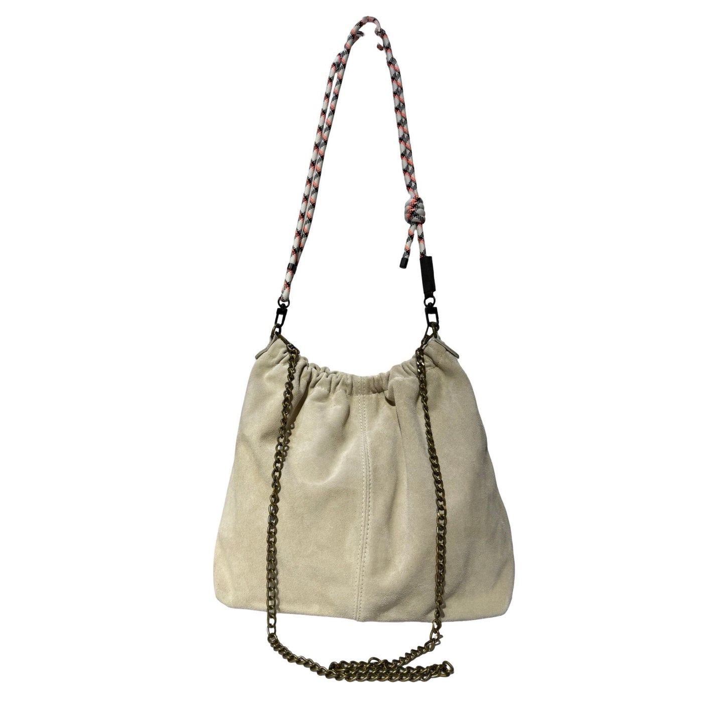 SAC BANDOULIERE CUIR SUEDE PLISSA LARGE