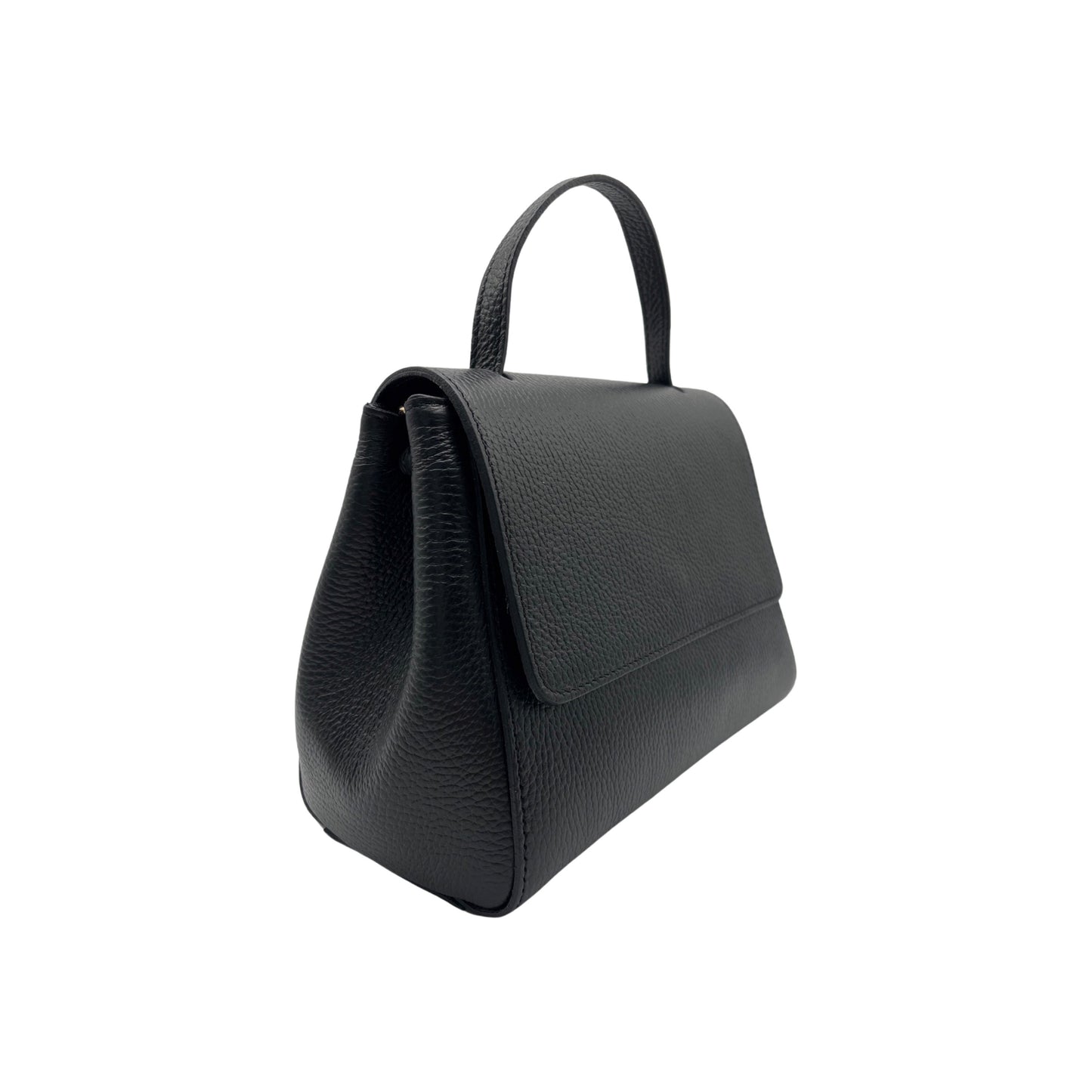 BLACK IRENE GRAIN LEATHER HAND BAG