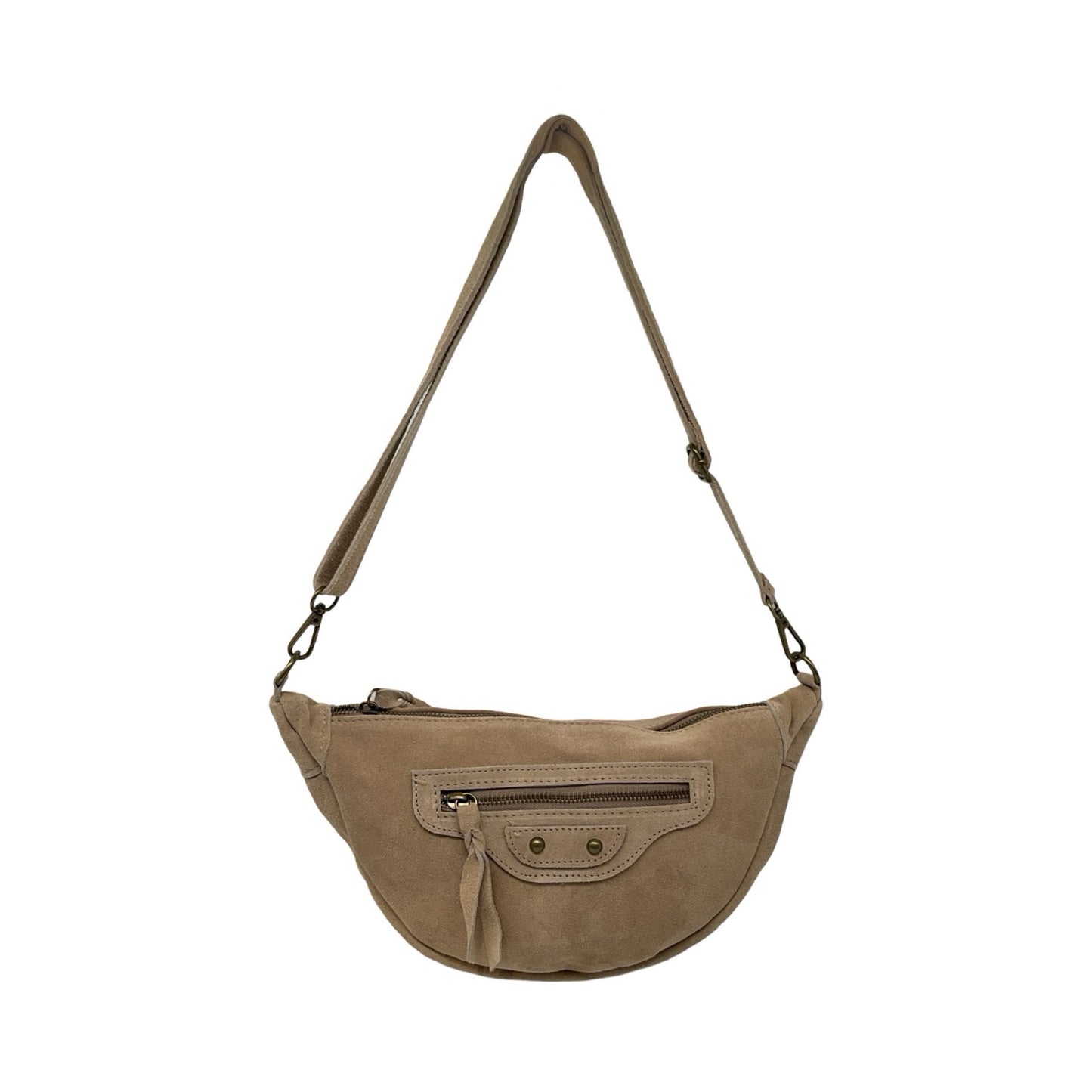 SAC FORME BANANE CUIR SUEDE ROXANA