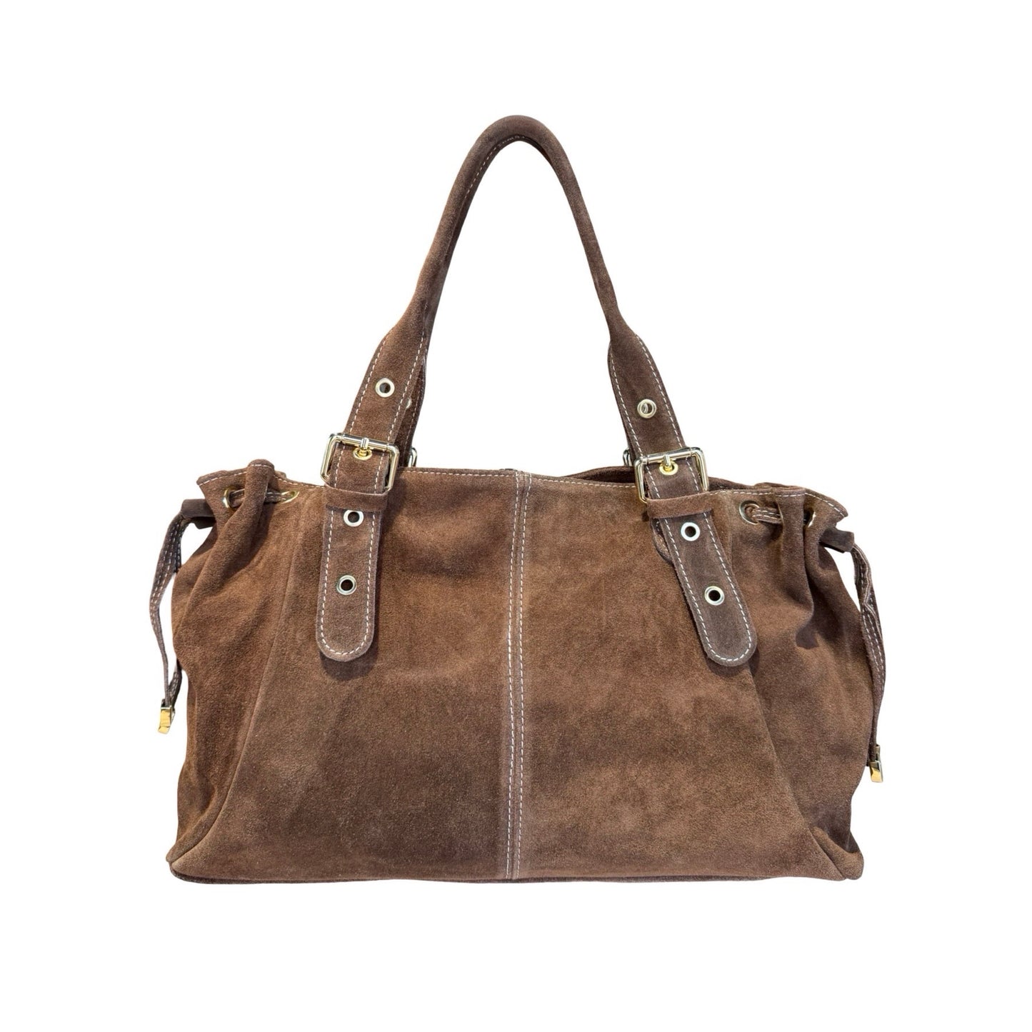 SAC CUIR SUEDE LACET LARGE