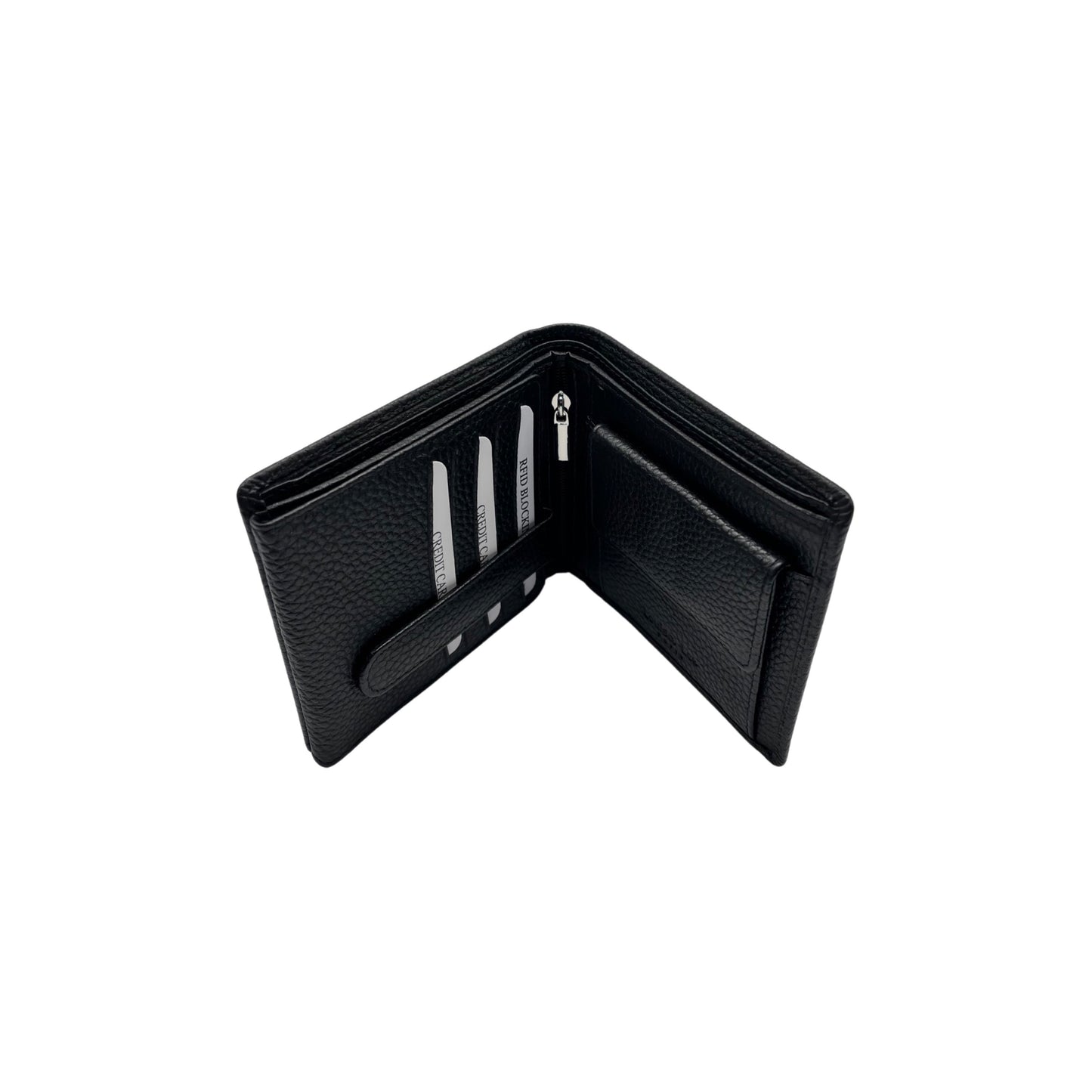 PORTE FEUILLE ITALIENNE CUIR GRAINE MATHIS NOIR