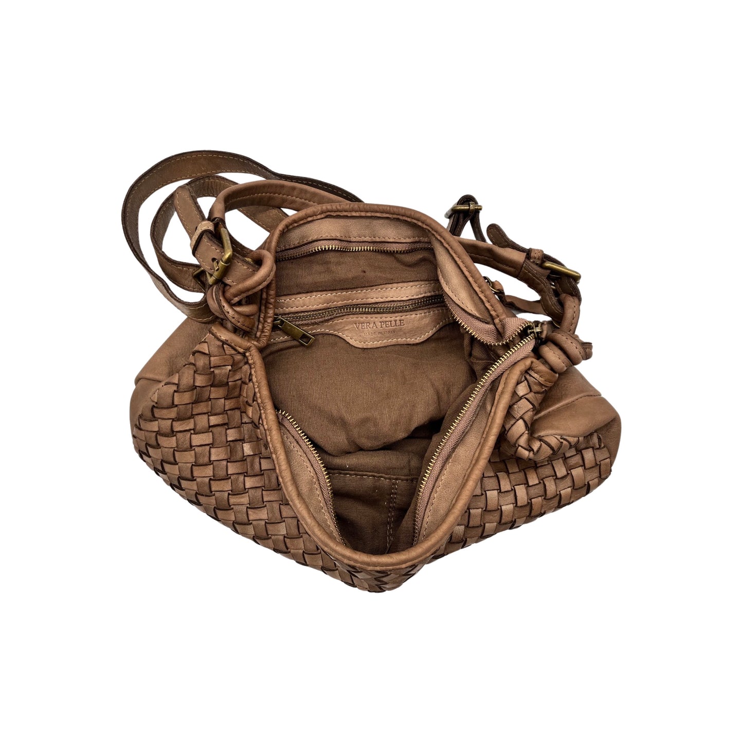 ALTEA TAUPE WASHED LEATHER SHOULDER BAG