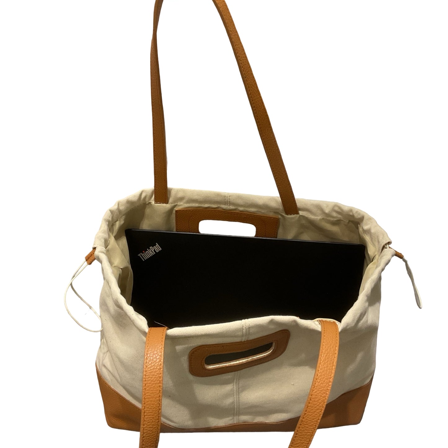 Sac Cabas Toile Garni Cuir Alma