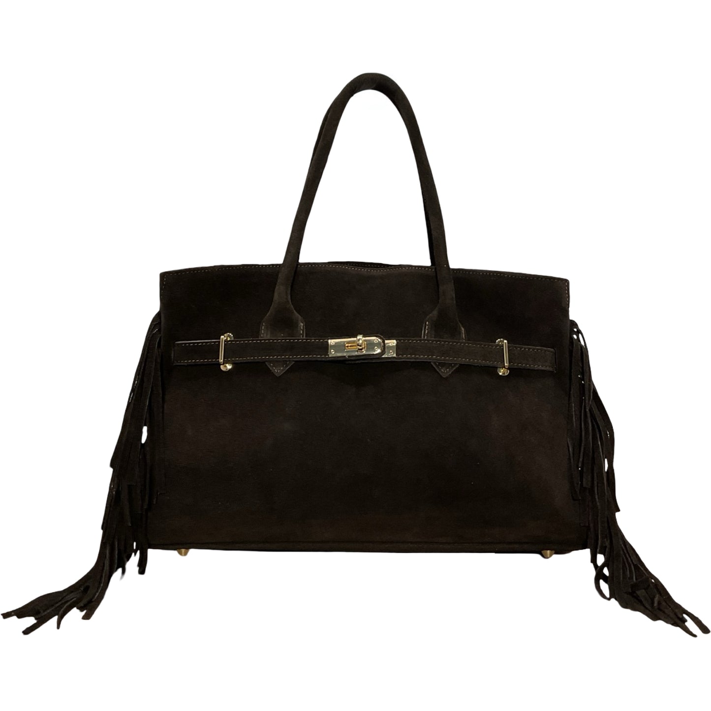 SAC CUIR SUÈDE FRANGE SAVANE DUSSELDOR