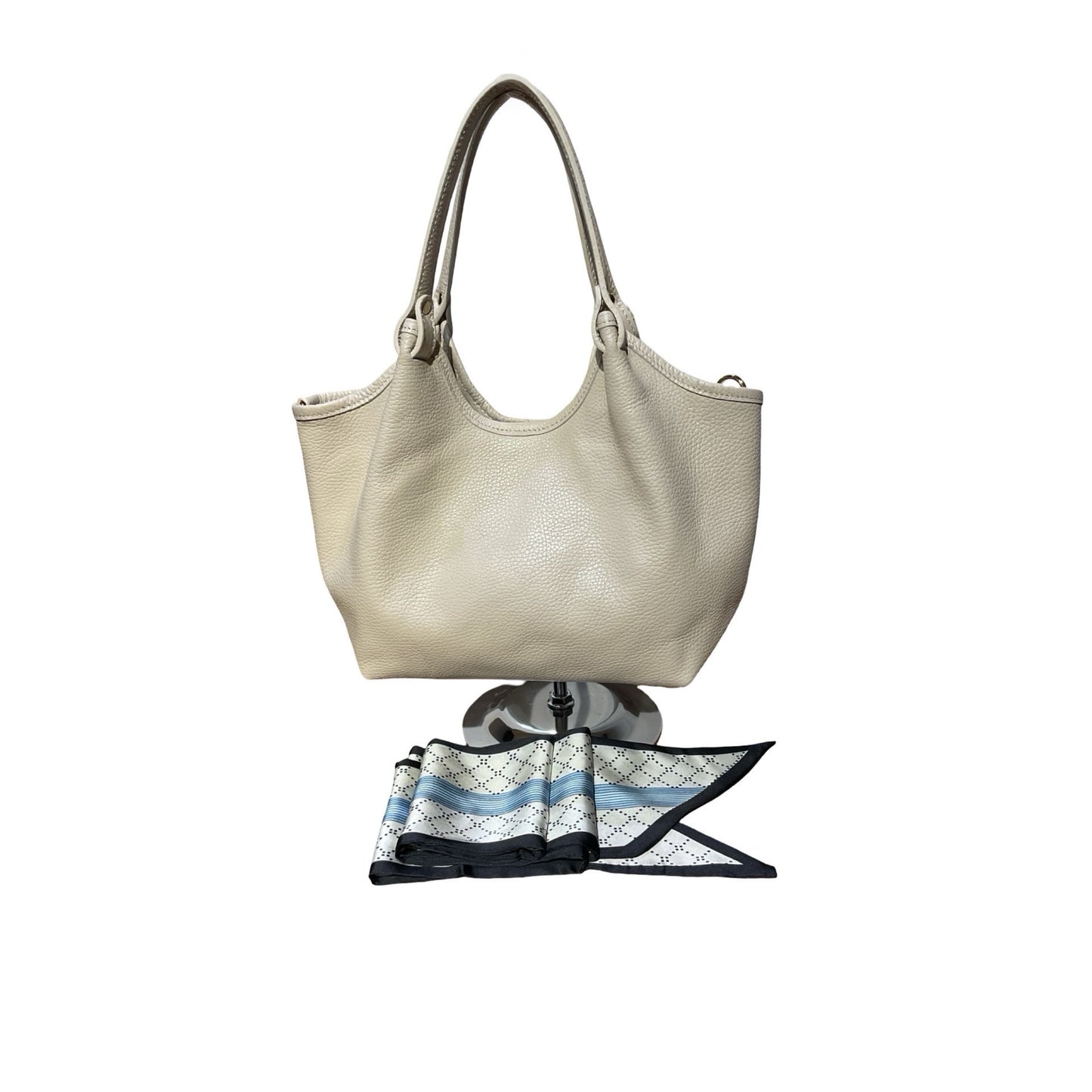 SAC OLGA CUIR GRAINÉ MÉDIUM FOULARD