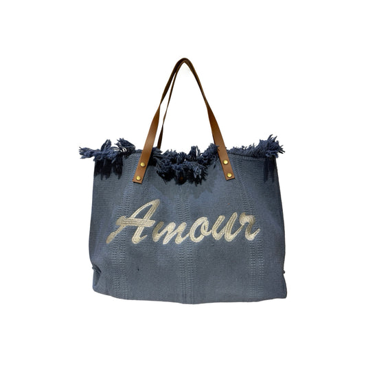 SAC COTTON GARNI CUIR AMOUR
