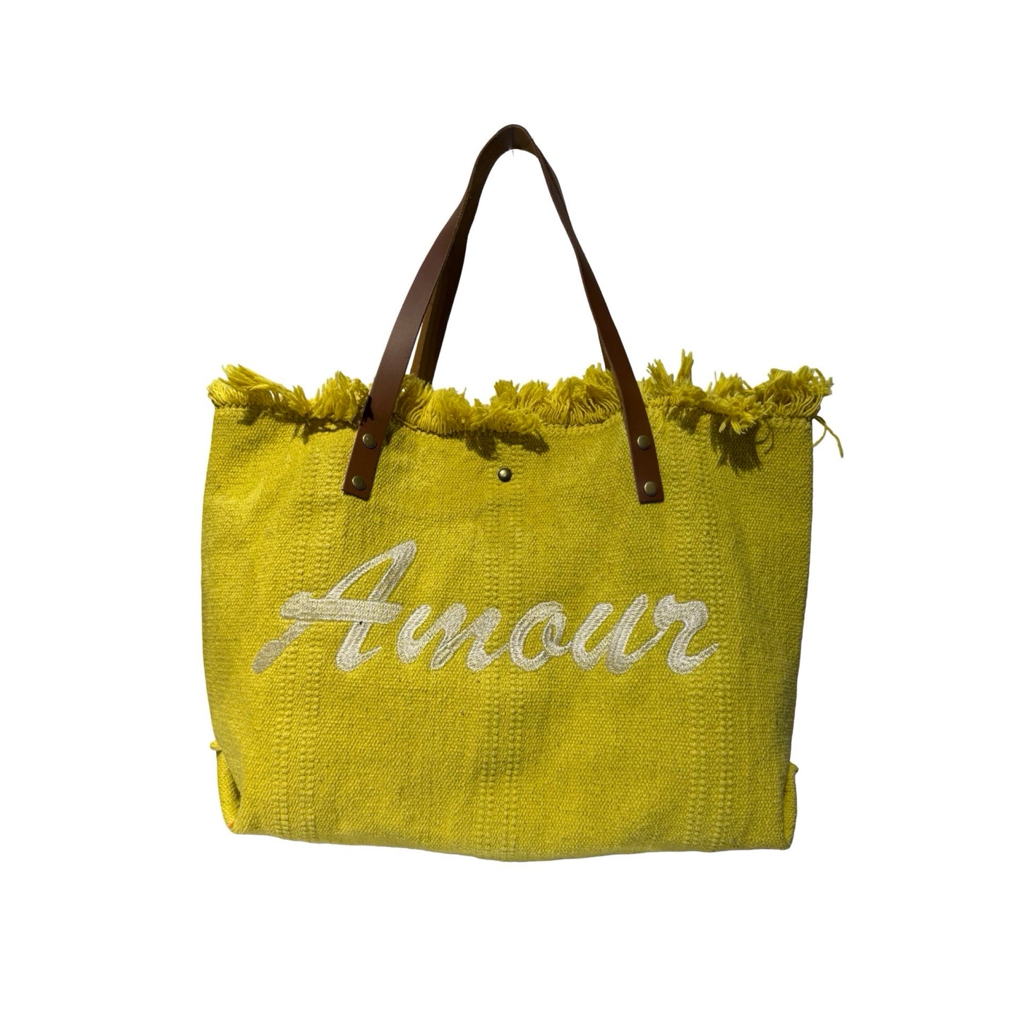 SAC COTTON GARNI CUIR AMOUR