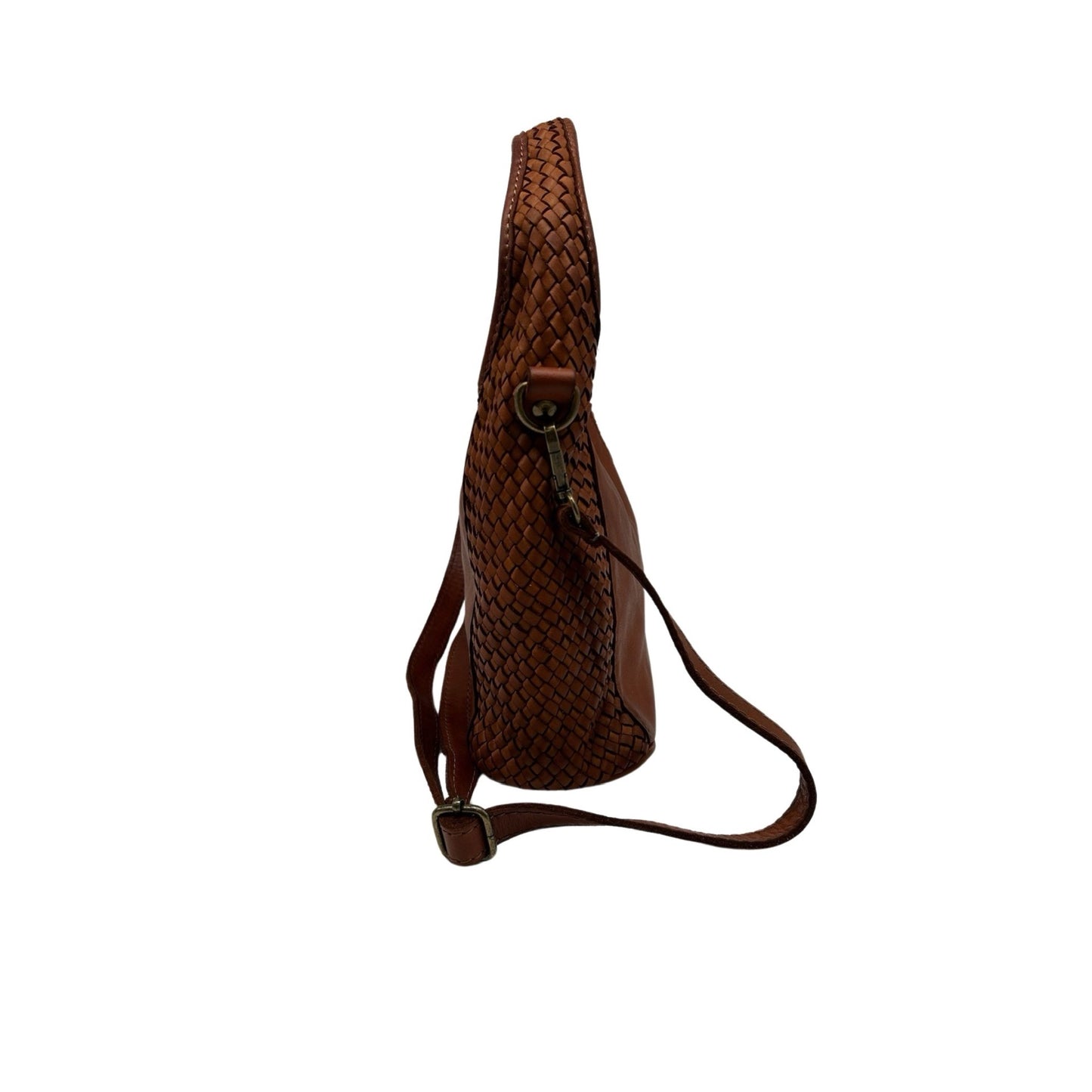 SAC A MAIN TRESSE COTE CUIR WASHED BLANCA