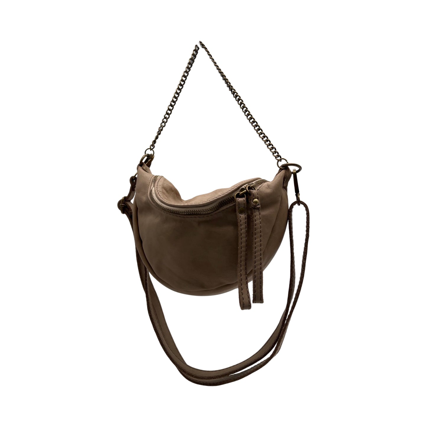 GÜRTELTASCHE AUS GEWASCHTEM LEDER LORRAINE BEIGE