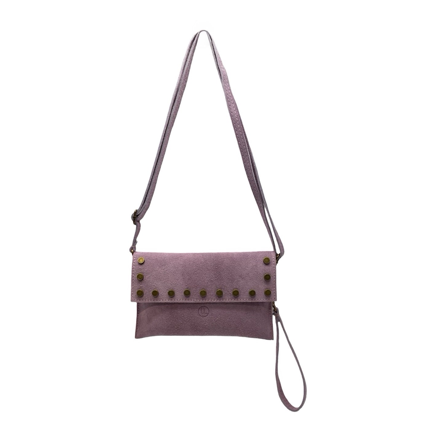 POCHETTE CLOUTE CUIR SUEDE