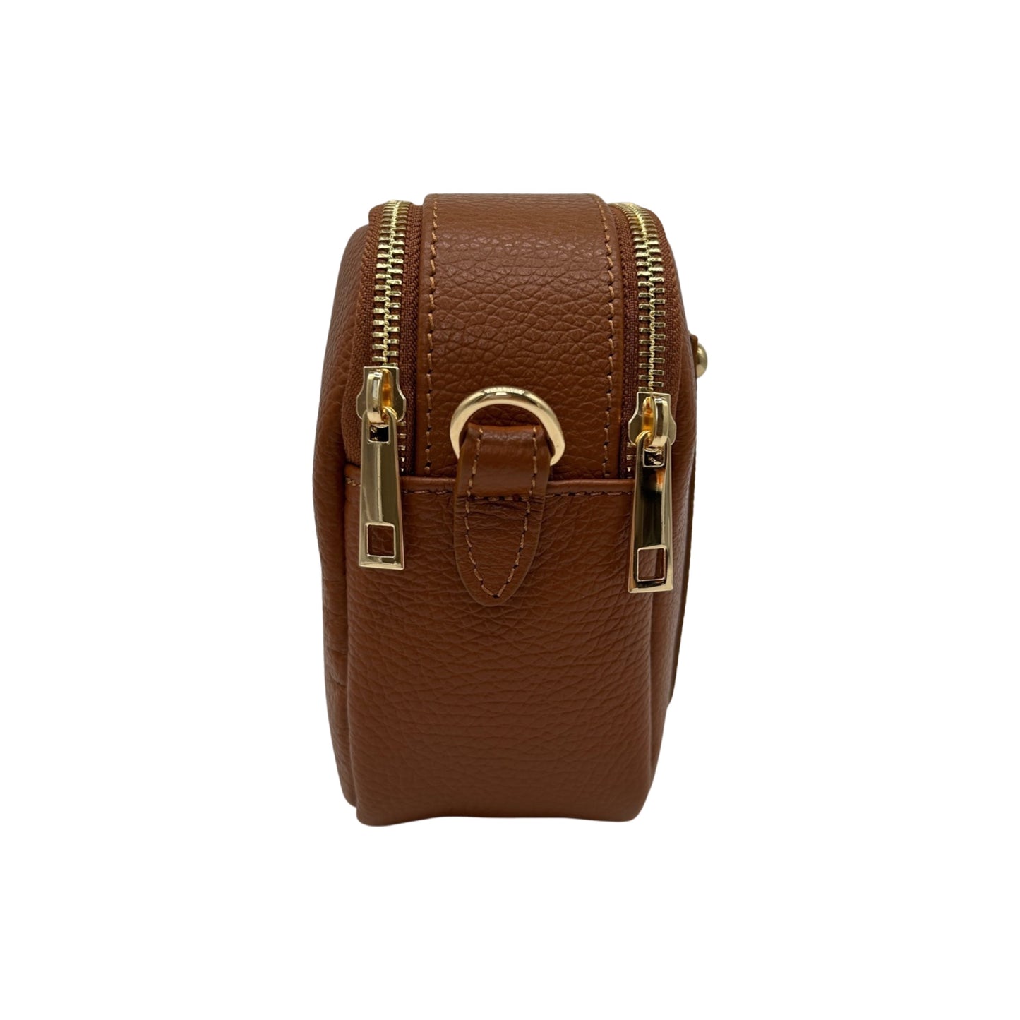 Umhängetasche LEDA aus genarbtem Leder, Kamel