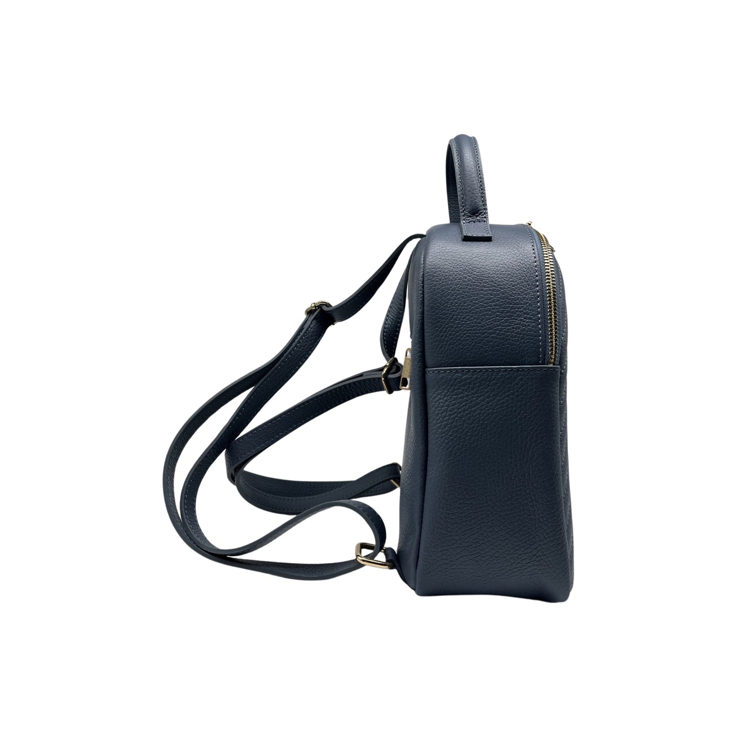 VALERIE BLAUER RUCKSACK AUS genarbtem Leder