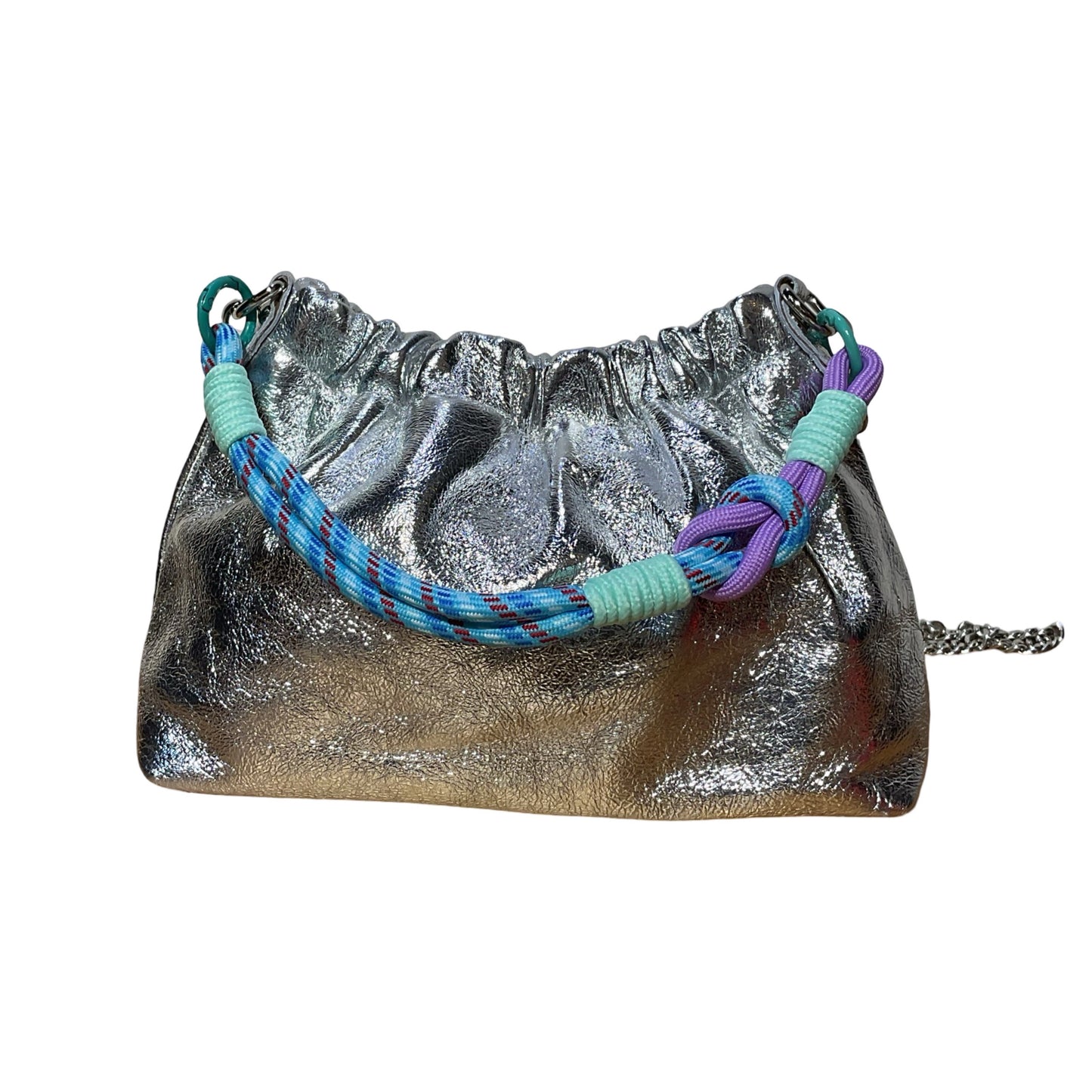 SAC DOUBLE BANDOULIERE CUIR IRISE PLISSA