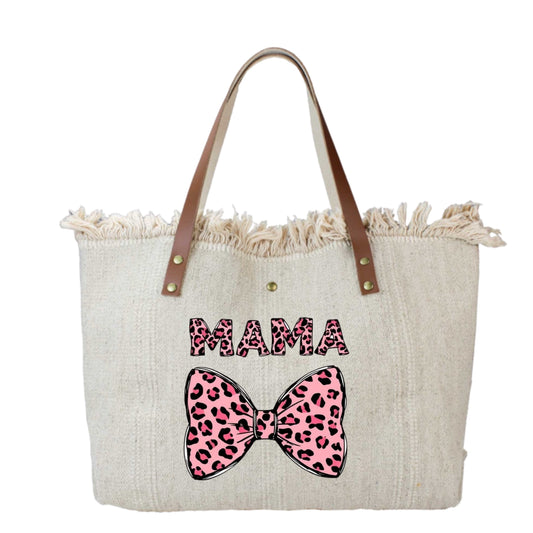 SAC COTTON GARNI CUIR MAMA