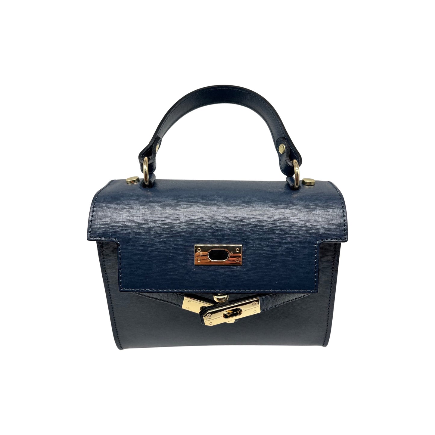 SAC PORTE MAIN CUIR SAFIANO JACQUELINE BLEU