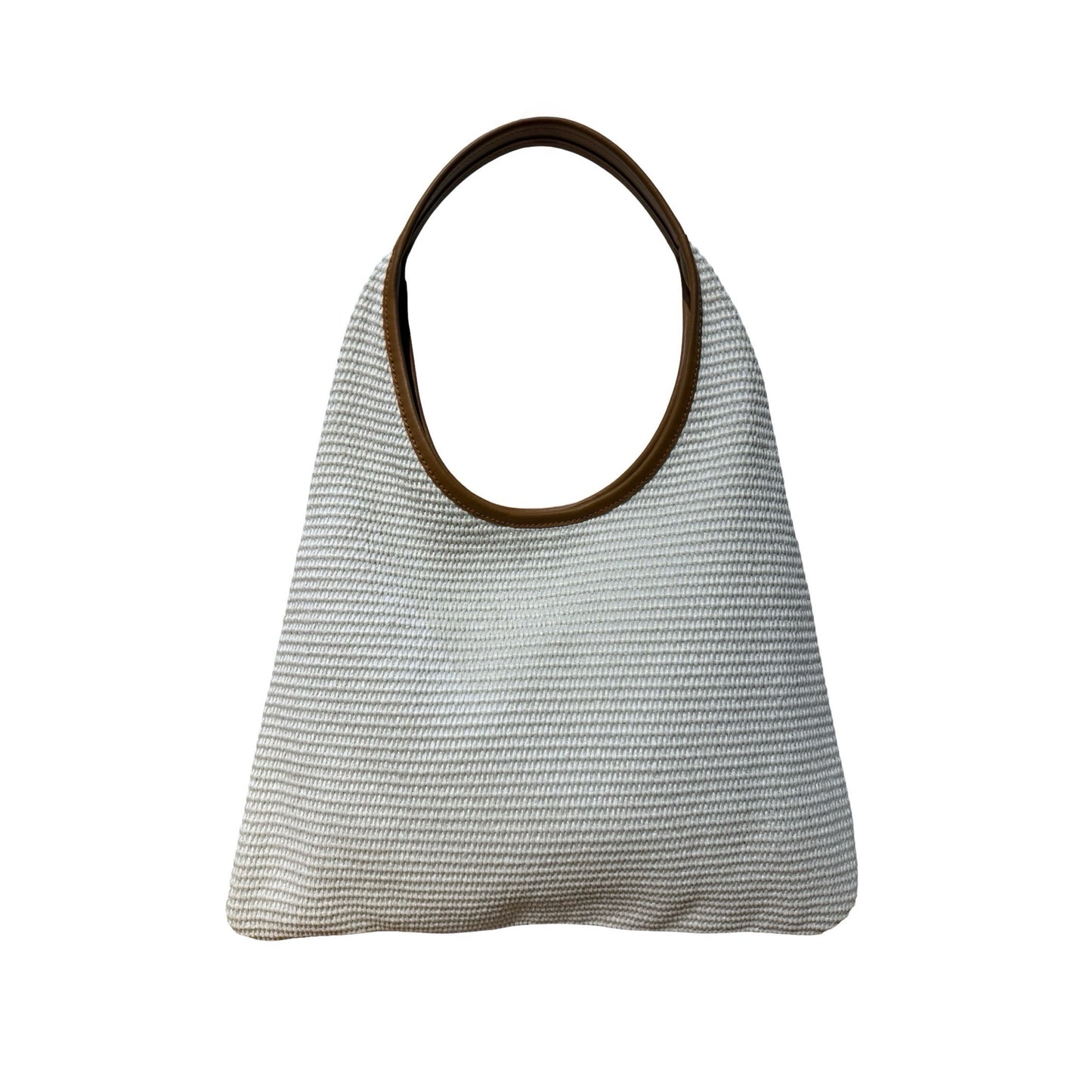 SAC EPAULE RAPHIA GARNI CUIR