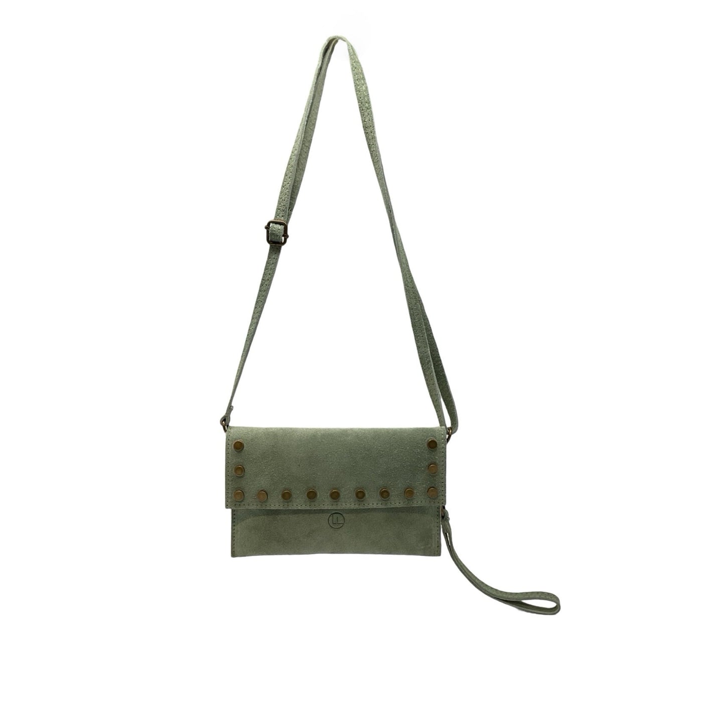 POCHETTE CLOUTE CUIR SUEDE