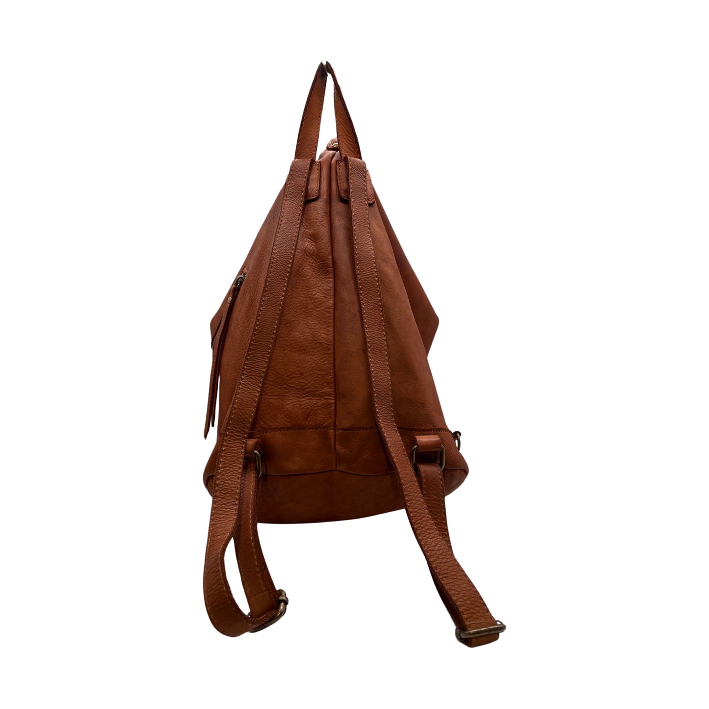 RUCKSACK EMILIE COGNAC AUS GEWASCHTEM LEDER
