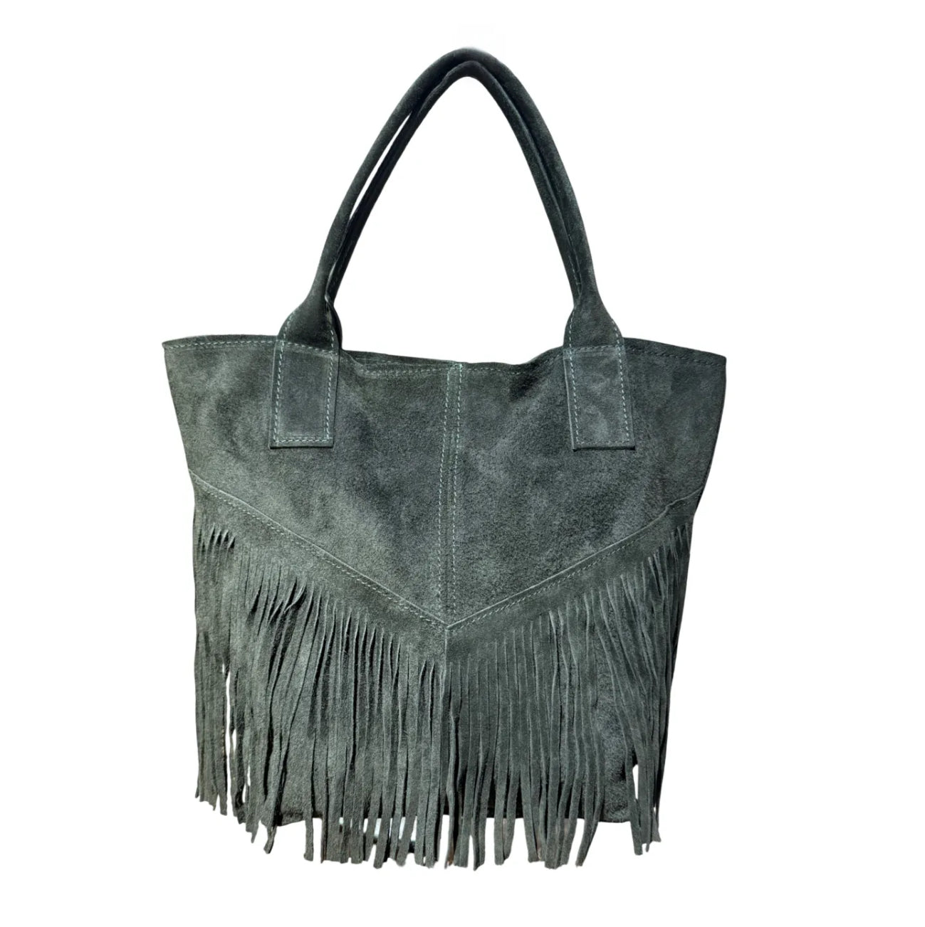 SAC A EPAULE CUIR SUEDE FRANGE SIERRA