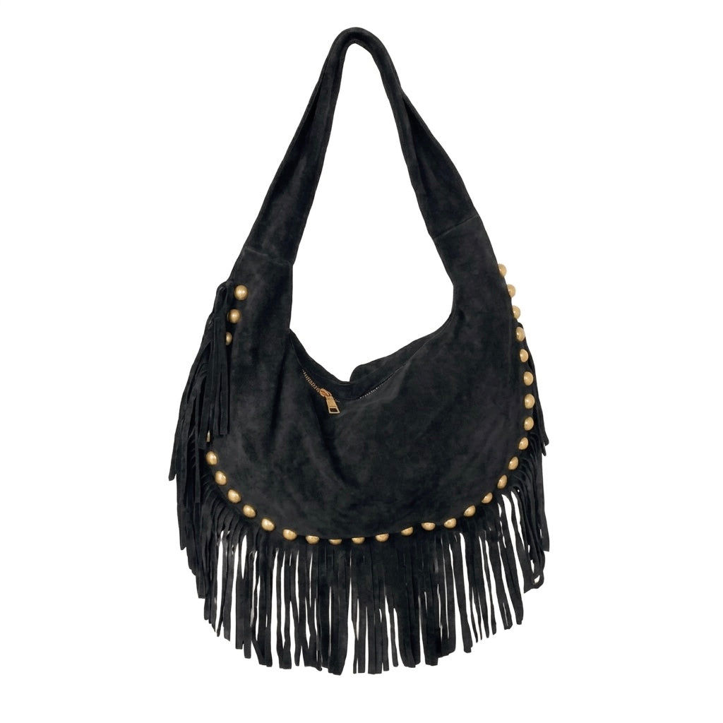 SAC EPAULE CUIR SUEDE ROCK L