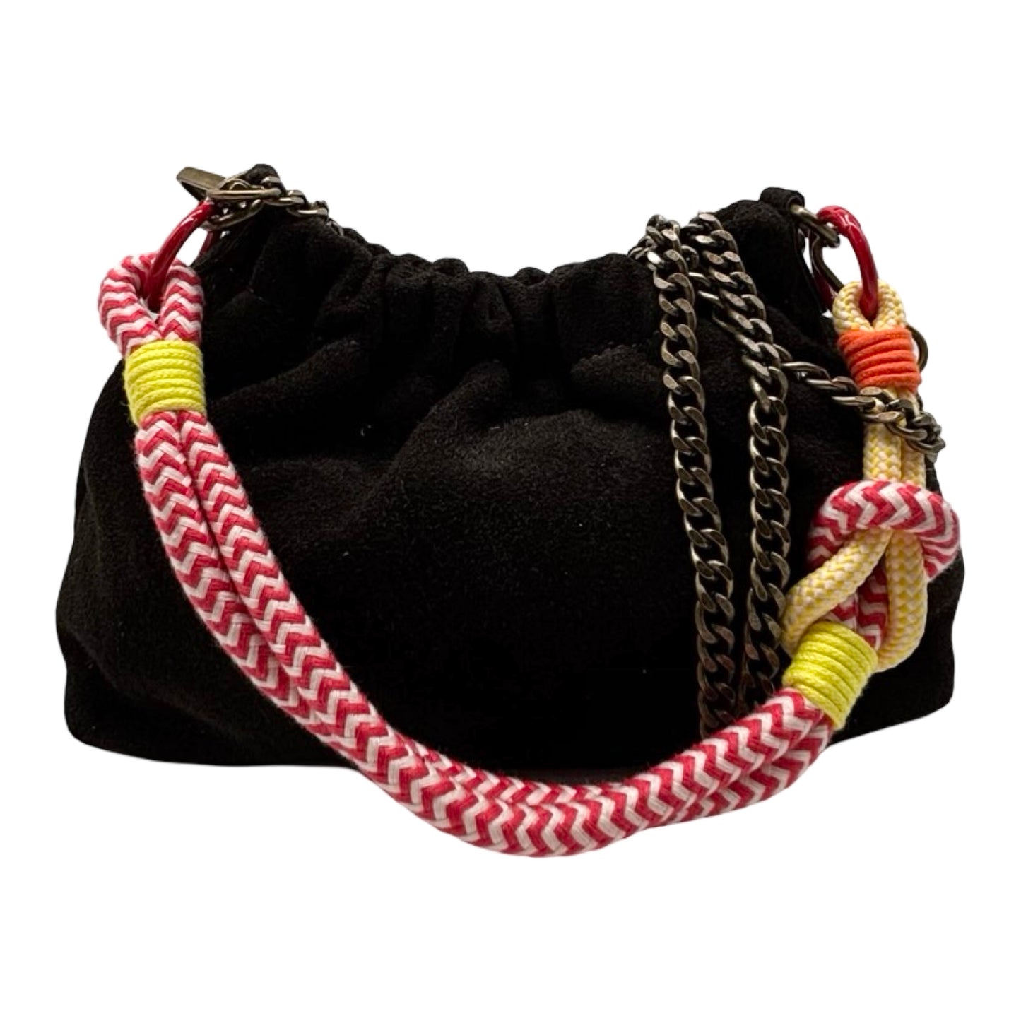 SAC DOUBLE BANDOULIERE CUIR SUEDE PLISSA