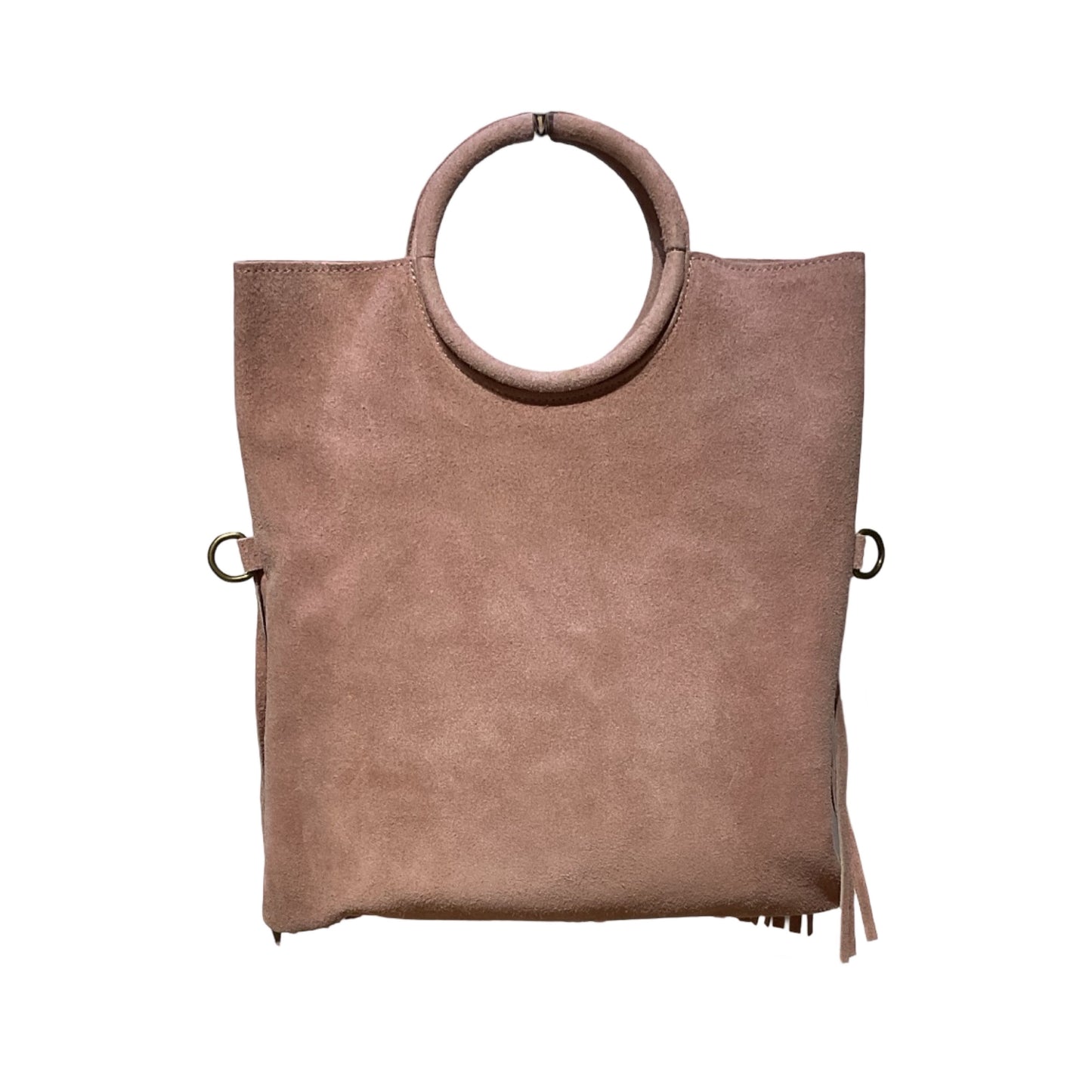 SAC CUIR SUEDE FRANGE POIGNAT