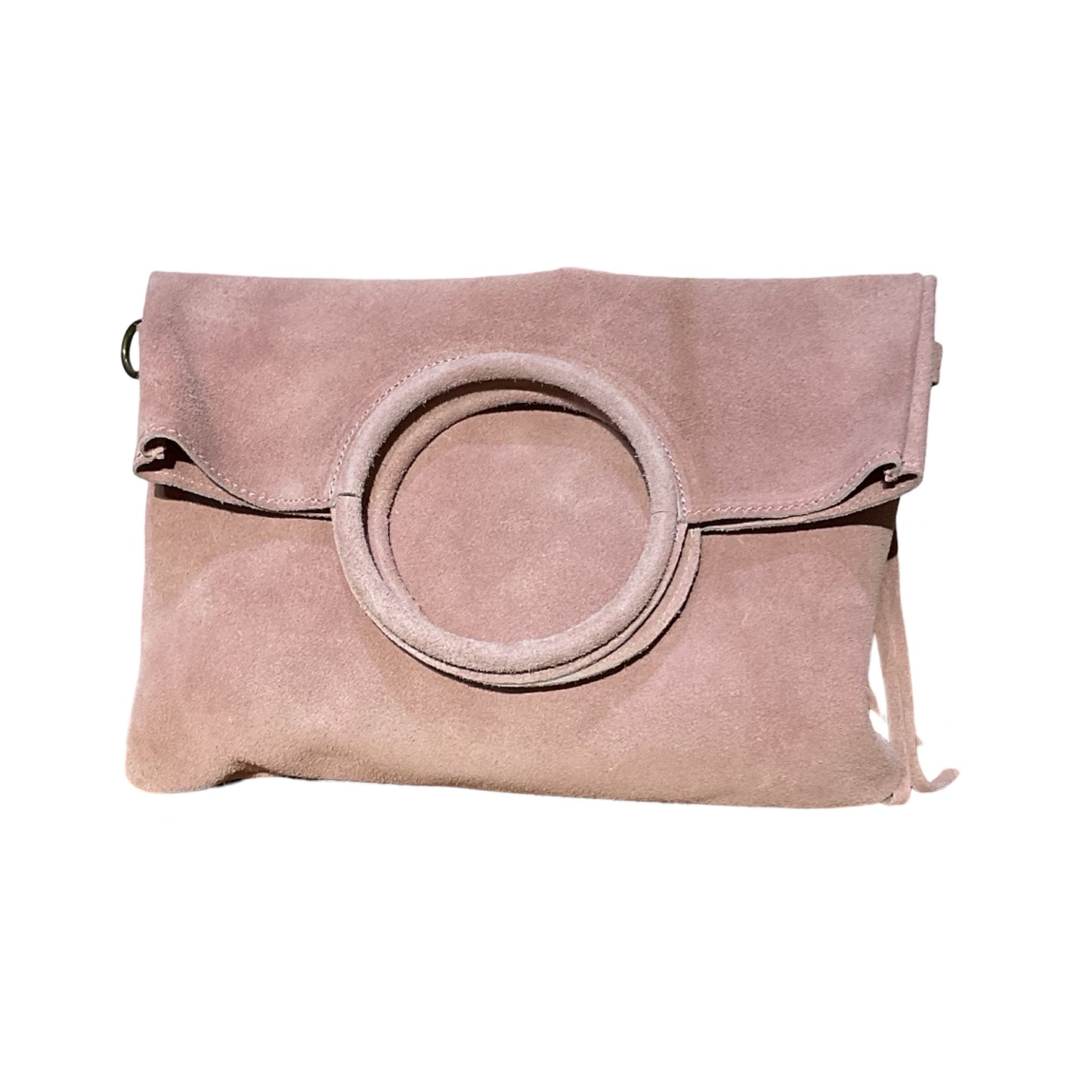 SAC CUIR SUEDE FRANGE POIGNAT