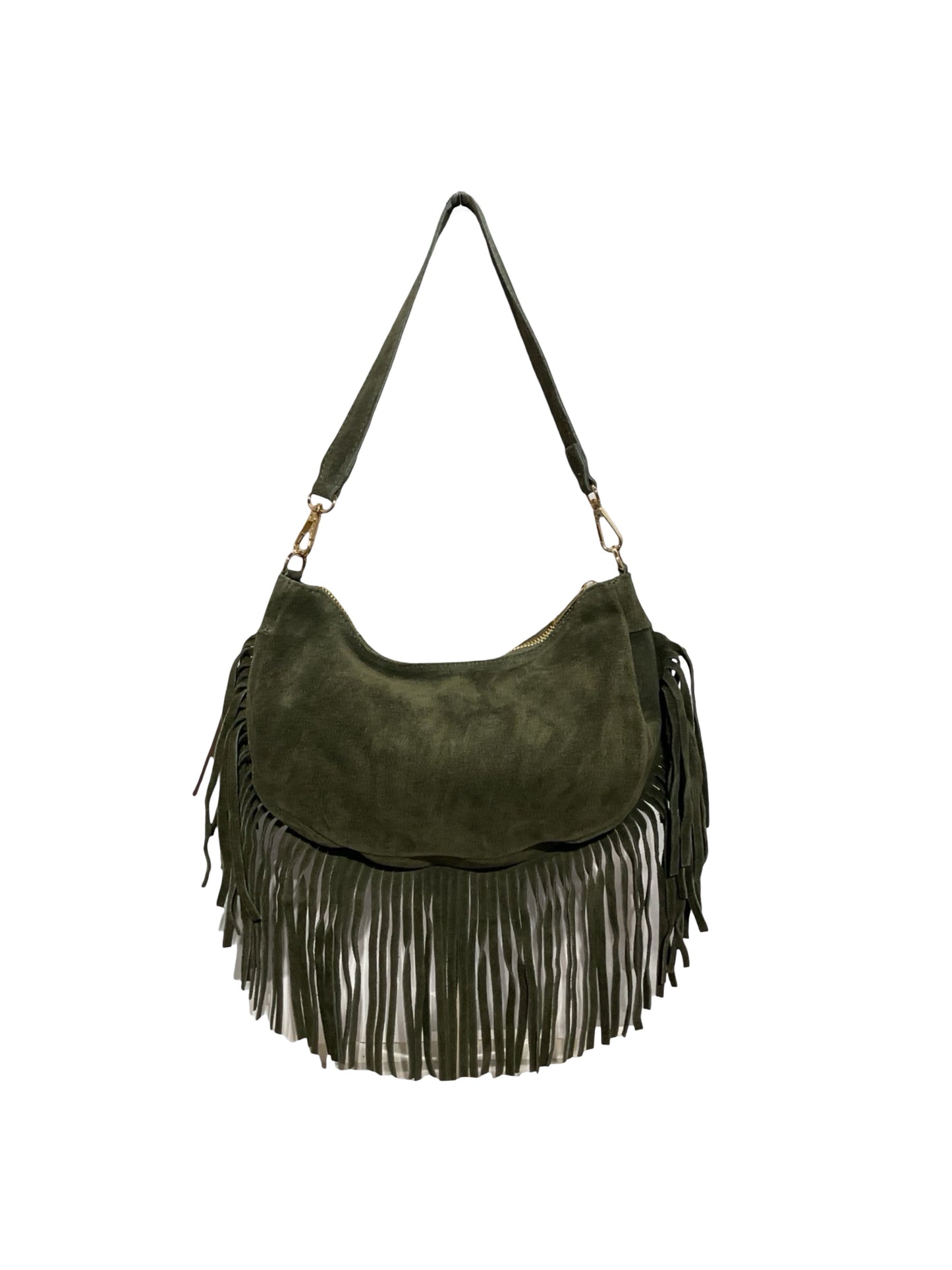 SAC CUIR SUEDE FRANGE DEMY