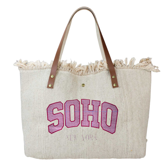SAC COTTON GARNI CUIR SOHO