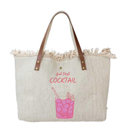 SAC COTTON GARNI CUIR COCKTAIL