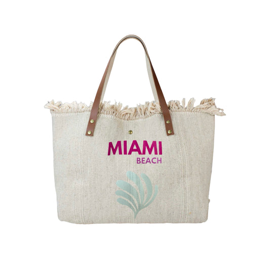 SAC COTTON GARNI CUIR MIAMI BEACH
